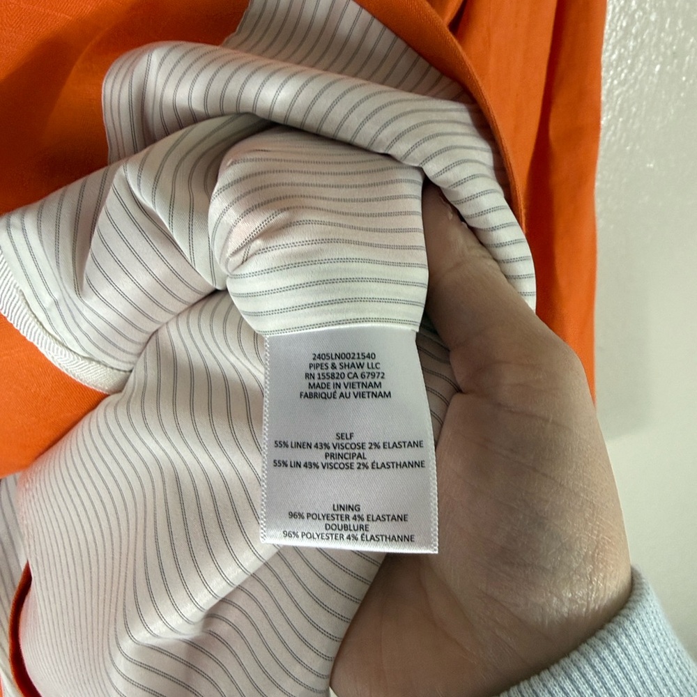 Veronica Beard Bexley Orange Dickey and Franzi Linen Short Set - Picture 8 of 16